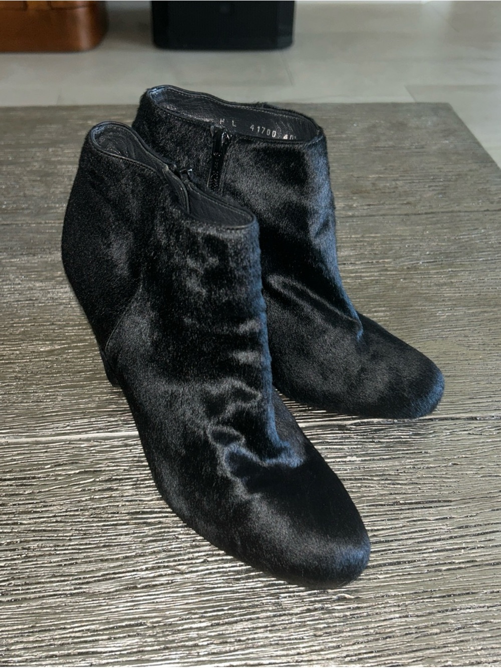 Stuart Weitzman Black Pony Hair High Heel Ankle Boots 9-9.5